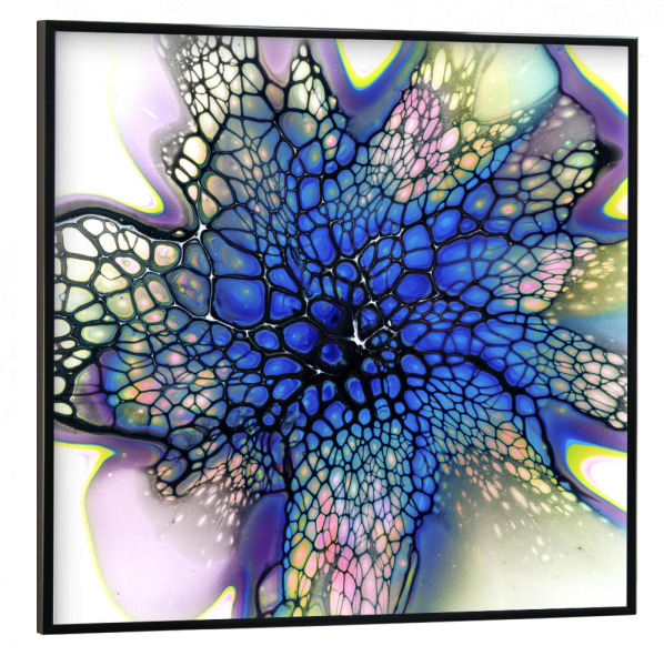 Poster mit schwarzem Rahmen 30x30 cm "Blau a Bloom" artboxONE - Abstrakt