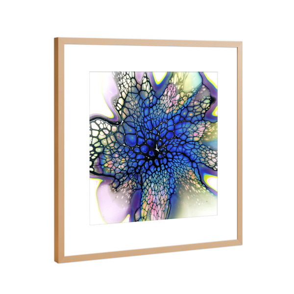 Poster mit Rahmen Kupfer "Blau a Bloom" artboxONE - Abstrakt