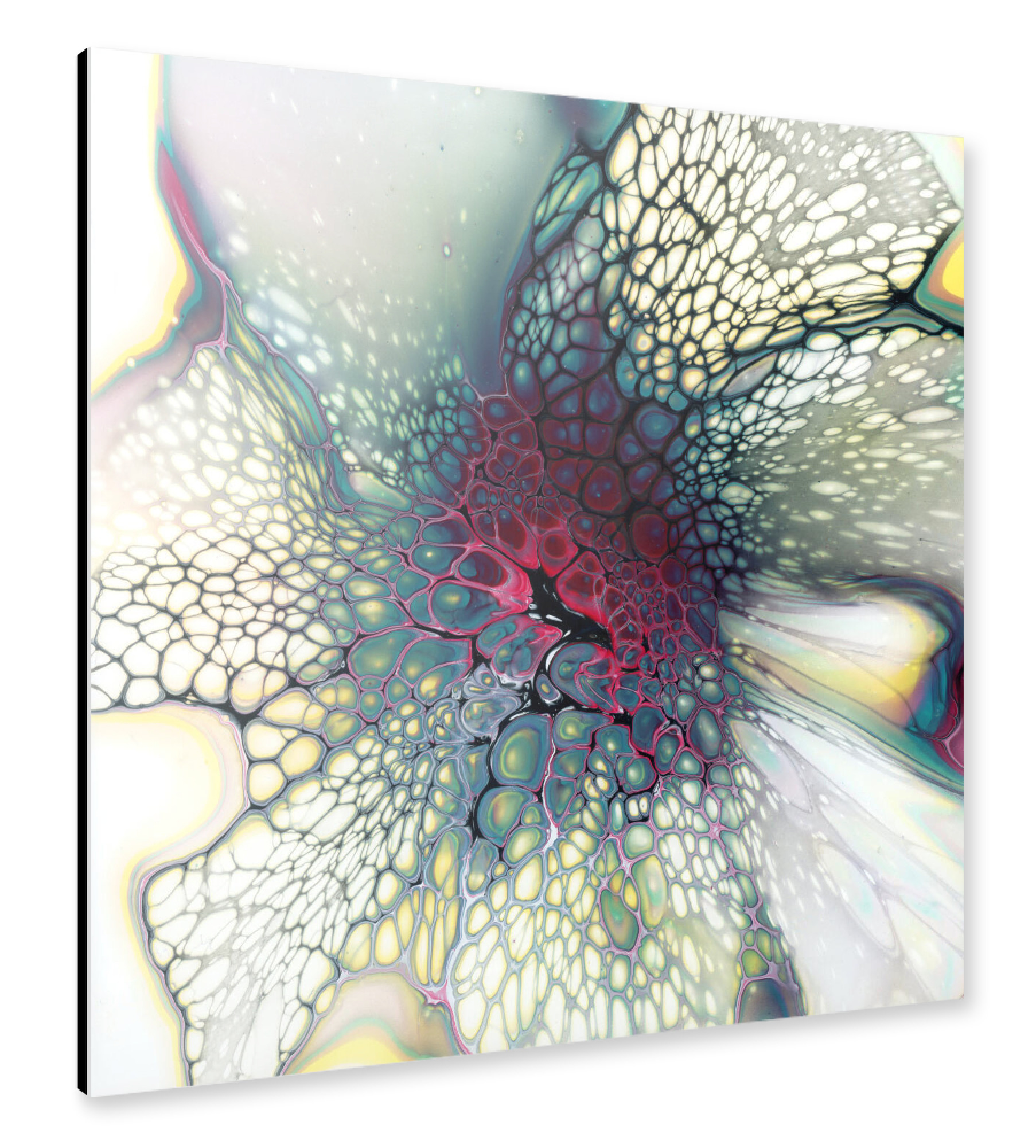 Alu-Dibond "Green Bloom Rosa" 30x30 cm artboxONE