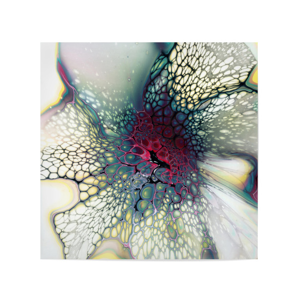 Poster 20x20 cm "Green Bloom Rosa" artboxONE - Abstrakt