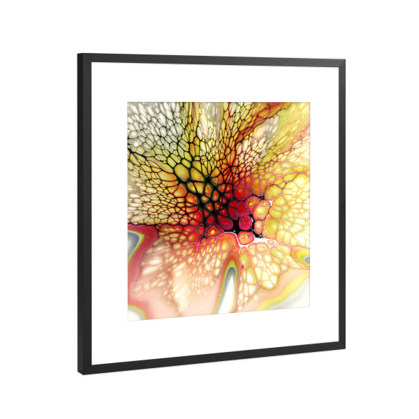 Poster mit Rahmen Schwarz (Metallic) "Warm Lacing" artboxONE - Abstrakt