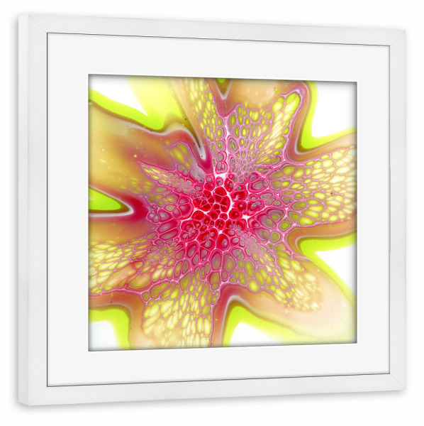 Poster mit Rahmen weiß "Bunt rosa Lacing" artboxONE - Abstrakt