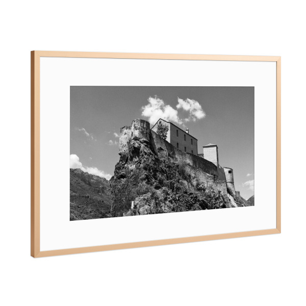 Poster mit Rahmen Kupfer "Zitadelle von Corte - Korsika" artboxONE - Schwarzweiß,Architektur,Reise / Länder