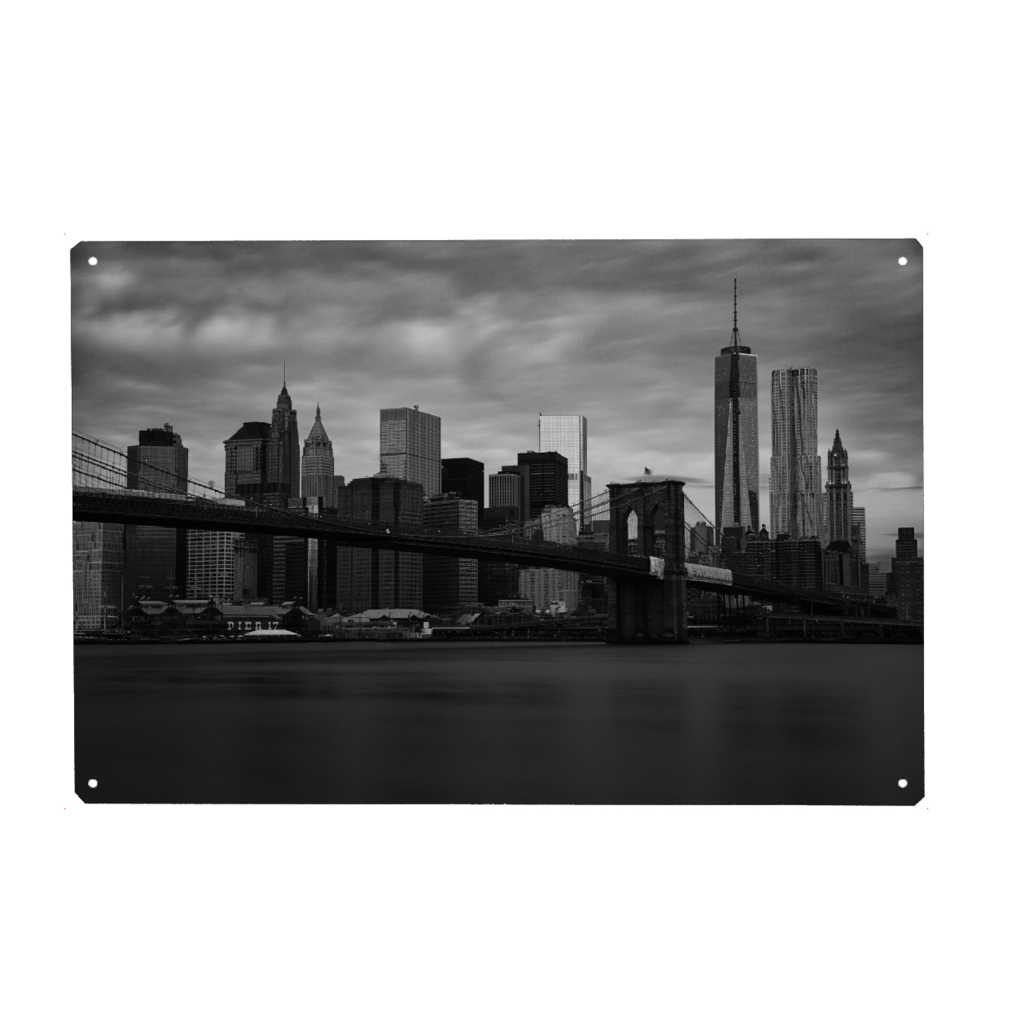 Metall Poster "Manhattan Art" artboxONE - Städte / New York,Reise,Schwarzweiß,Architektur