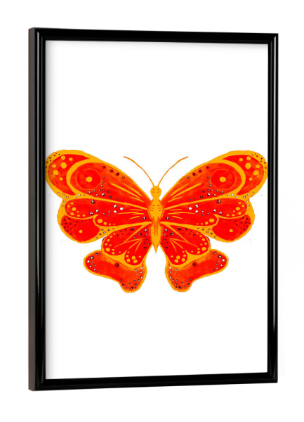 Poster mit schwarzem Rahmen "Orange Butterfly" artboxONE - Tiere