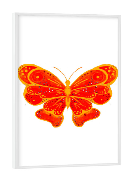 Poster mit weißem Rahmen "Orange Butterfly" artboxONE - Tiere