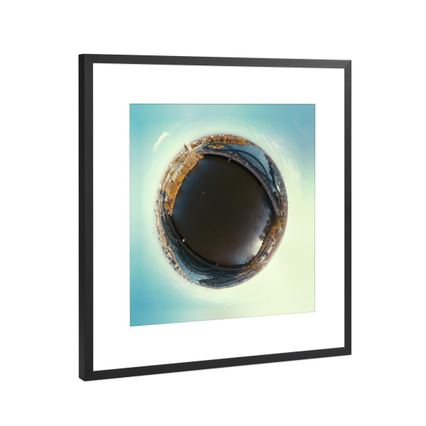 Poster mit Rahmen Schwarz (Metallic) "Zwischen den Elbbrücken" artboxONE - Städte,Städte / Hamburg,Reise,Architektur,Reise / Länder