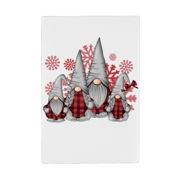 Holzbild "Family Plaid Gnomes" artboxONE - Für Kinder,Weihnachten,Für Mama,Für Papa,Festivals