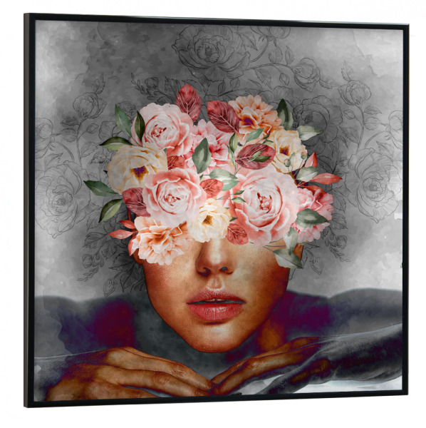 Poster mit schwarzem Rahmen 30x30 cm "Empowers" artboxONE - Floral,Abstrakt,Für Mama