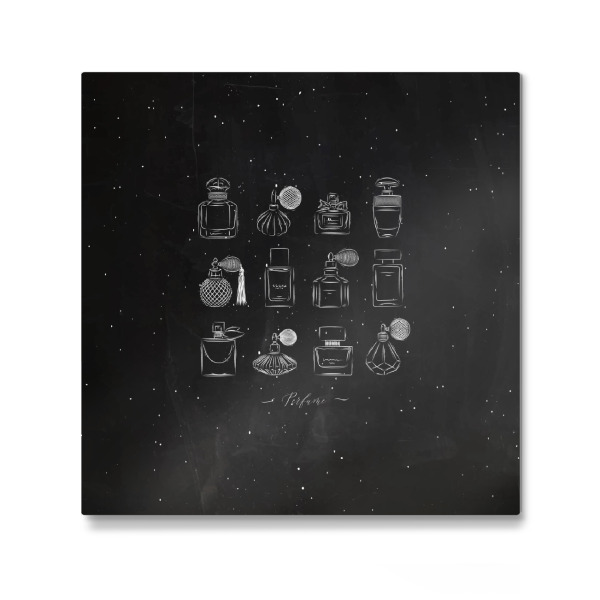 Galerie-Print "Perfume vintage bottles black" 30x30 cm artboxONE