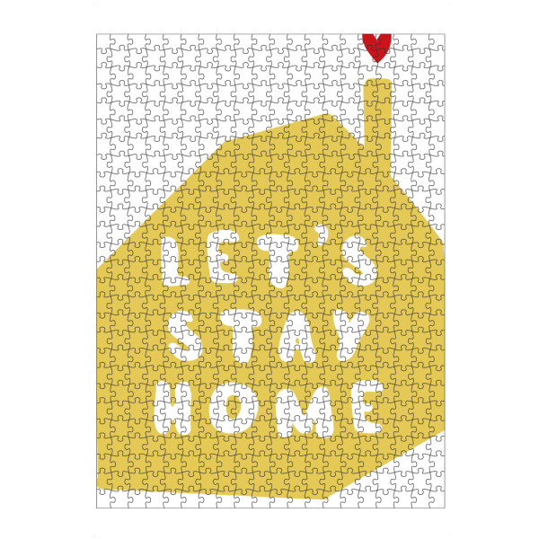 artboxONE Puzzle "Let ́s stay home in yellow" artboxONE - Typografie,Comic,Menschen