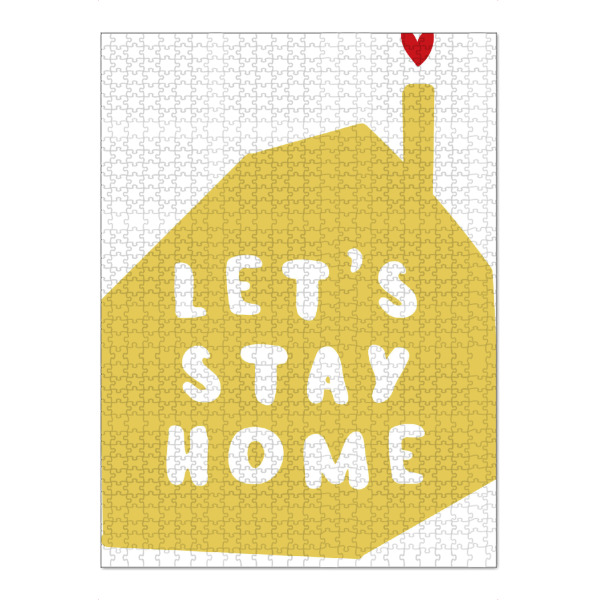 Puzzle Ravensburger "Let ́s stay home in yellow" artboxONE - Typografie,Comic,Menschen