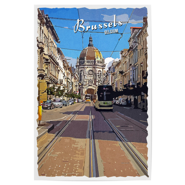 Poster "Brüssel Vintage Stil" artboxONE - Städte,Architektur