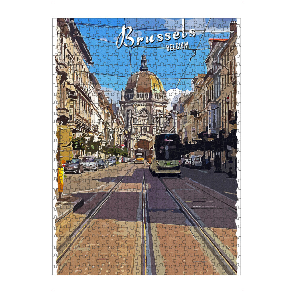 artboxONE Puzzle "Brüssel Vintage Stil" artboxONE - Städte,Architektur