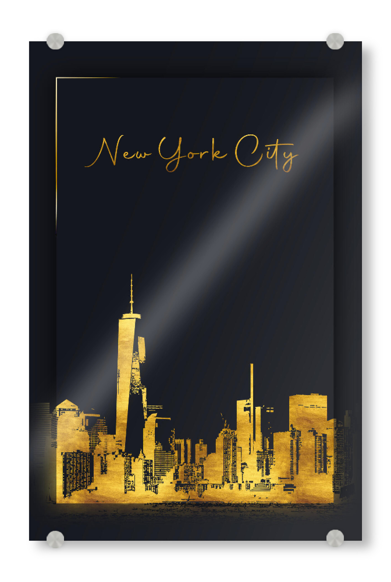 Acrylglasbild "New York in Gold Panorama" artboxONE - Städte,Städte / New York