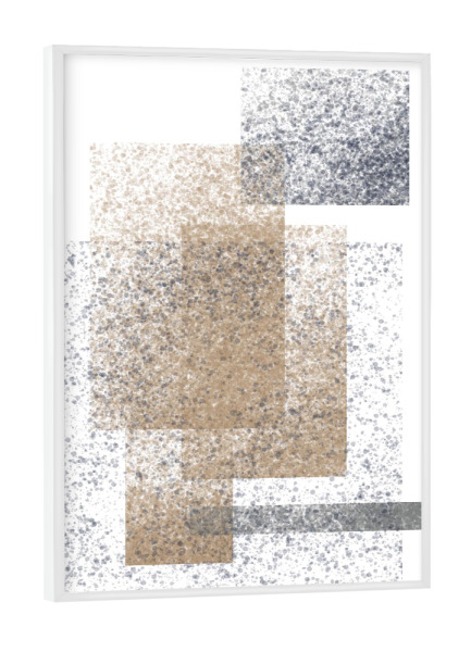Poster mit weißem Rahmen "GreyGoldSqueres" artboxONE - Abstrakt,Geometrie