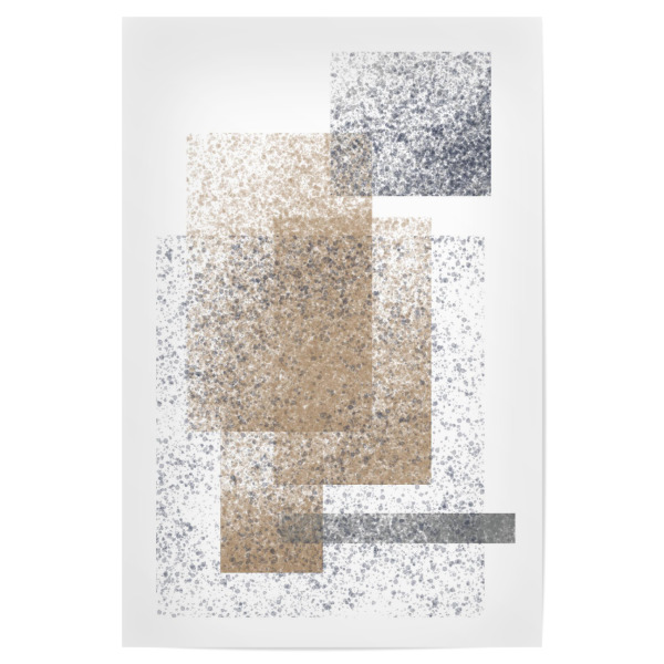 Poster 30x20 cm "GreyGoldSqueres" artboxONE - Abstrakt,Geometrie