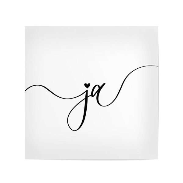 Poster 20x20 cm "Ja sagen" artboxONE - Typografie,Schwarzweiß,Liebe,Buchstaben