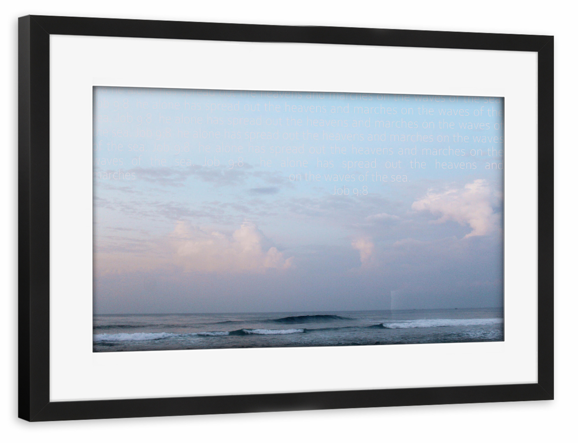 Poster mit Rahmen schwarz "Good Morning Hikkaduwa bible verse" artboxONE - Natur,Reise,Reise / Strand und Meer