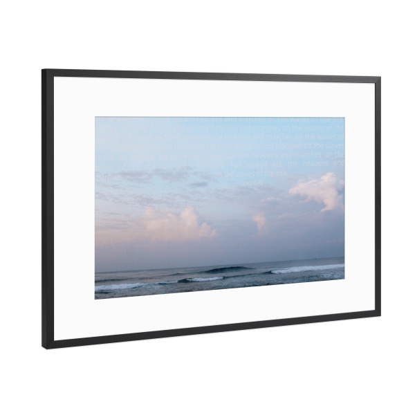 Poster mit Rahmen Schwarz (Metallic) "Good Morning Hikkaduwa bible verse" artboxONE - Natur,Reise,Reise / Strand und Meer