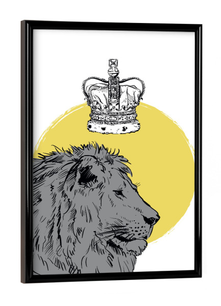 Poster mit schwarzem Rahmen "Lion is the King" artboxONE - Natur,Tiere,Reise / Afrika