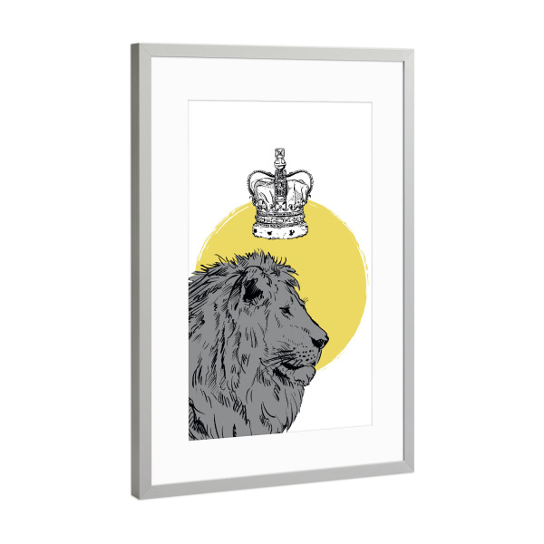 Poster mit Rahmen Silber "Lion is the King" artboxONE - Natur,Tiere,Reise / Afrika