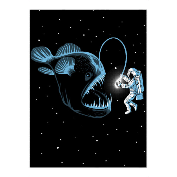 Puzzle Ravensburger "Trap the astronaut" artboxONE - Tiere,Galaxy