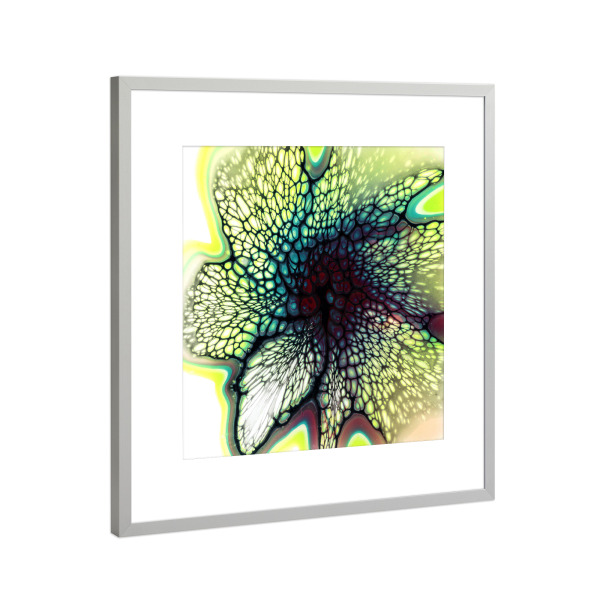 Poster mit Rahmen Silber "Bunt Bloom Lacing" artboxONE - Abstrakt