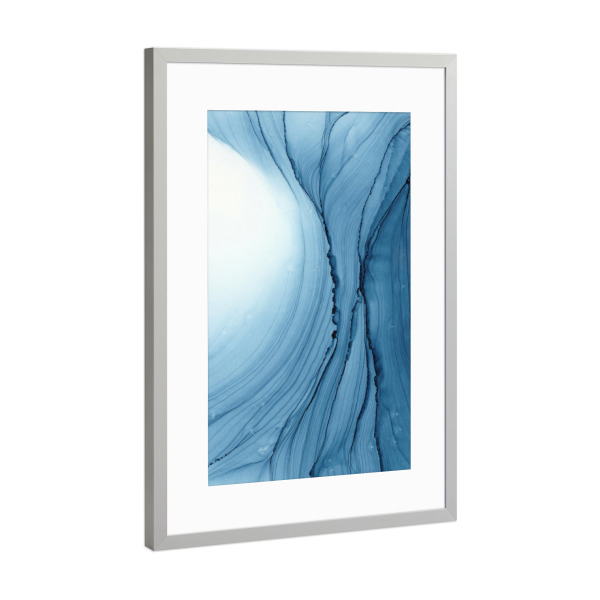 Poster mit Rahmen Silber "Meer blau" artboxONE - Abstrakt