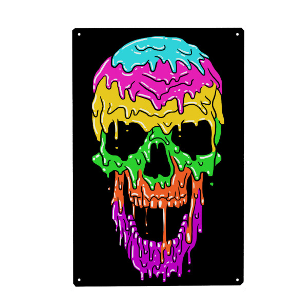 Holzbild "Liquid Skull" artboxONE - Tiere - Liquid,Summer,Skull,Terror,Halloween,Totenkopf,Schädel,Totenschädel