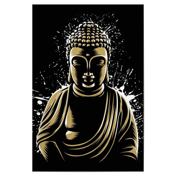 Poster "Gold Buddha" artboxONE - Städte / Tokio - Buddha,Golden,Gold,Buda,God,Statue