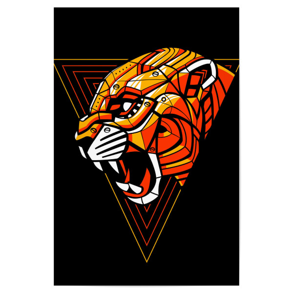 Poster 30x20 cm "Robot Lion" artboxONE - Tiere,Comic - Lion,Lionees,Gepard,Jaguar,Feline,Robot,Punk,Cyber,Mechanic,Löwe,King,Roboter,König