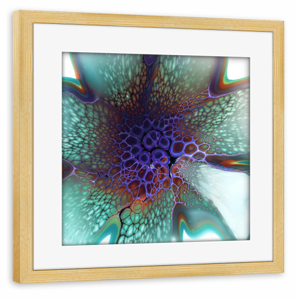 Poster mit Rahmen kiefer "Green Lila Abstract" artboxONE - Abstrakt