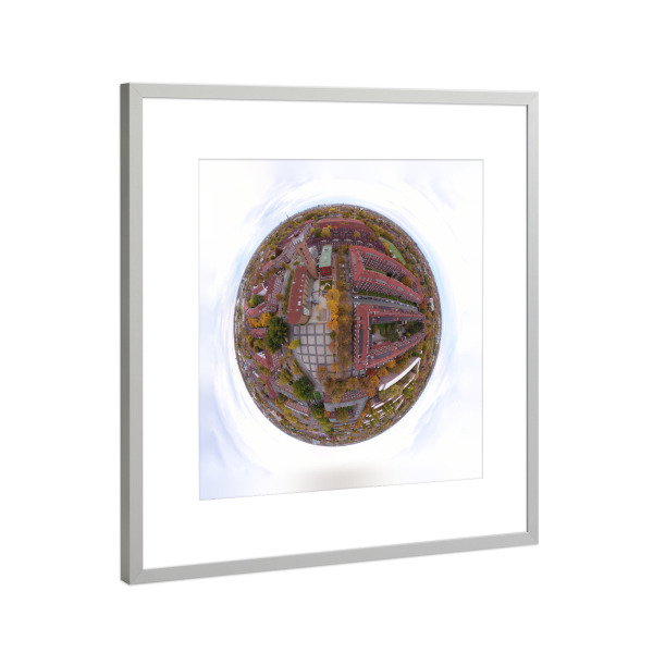 Poster mit Rahmen Silber "Straßburger Platz in HH-Dulsberg" artboxONE - Städte,Städte / Hamburg,Reise,Architektur,Reise / Länder