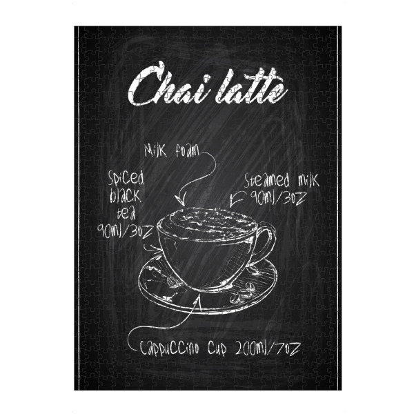 Puzzle Ravensburger "Chai latte Zeichnung" artboxONE - Essen & Trinken,Schwarzweiß