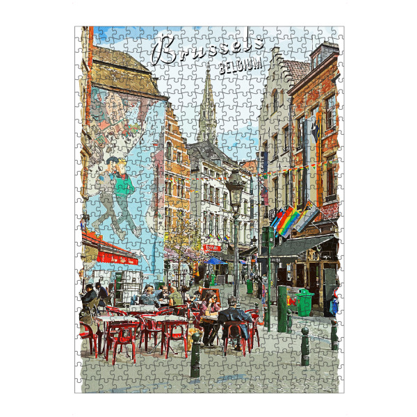 Puzzle Ravensburger "Brüssel Vintage Straße" artboxONE - Städte