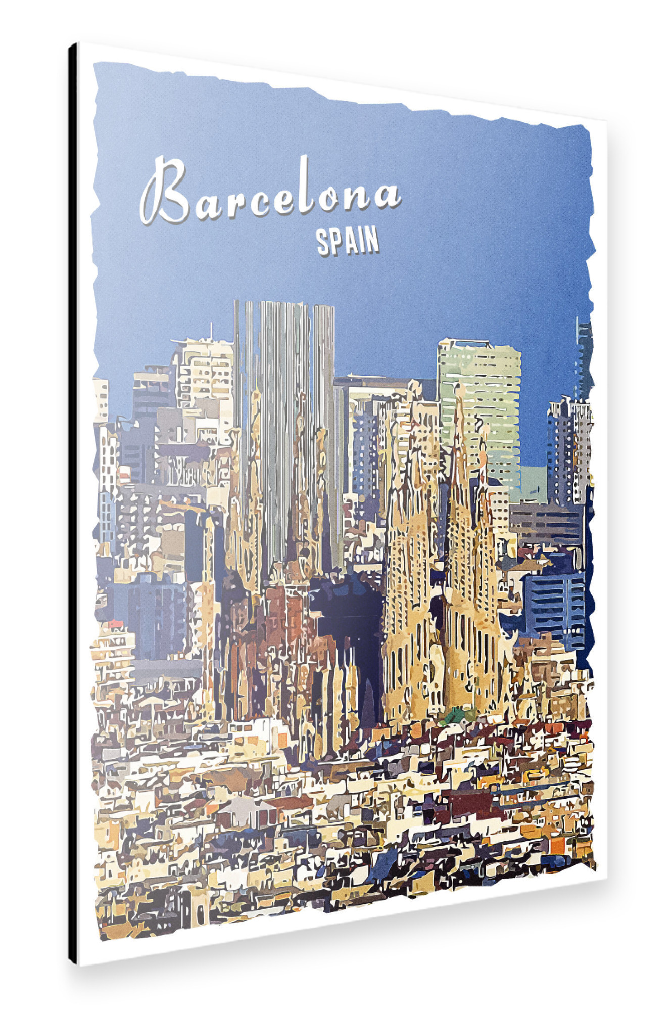 Alu-Dibond "Barcelona Vintage" 30x20 cm artboxONE