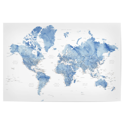 Vance detailed world map