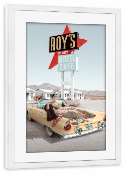 Poster mit Rahmen weiß "California Princess" artboxONE - Reise,Menschen,Automobile,Fashion