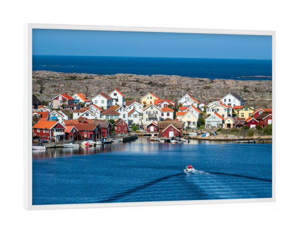 Poster mit weißem Rahmen "Boot vor Smögen" artboxONE - Natur,Reise,Architektur,Reise / Strand und Meer,Reise / Länder