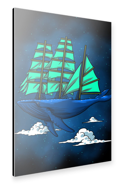 Alu-Dibond "Whale boat" 30x20 cm artboxONE