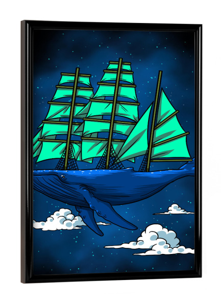 Poster mit schwarzem Rahmen "Whale boat" artboxONE - Tiere,Unterwasser