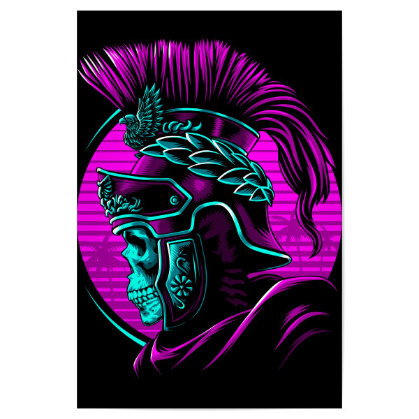 Poster 30x20 cm "Retro Roman skull" artboxONE - Comic,Städte / Rom,Männer - Roman,Skull,Retro,Warrior,Krieger,Kämpfer,Comic