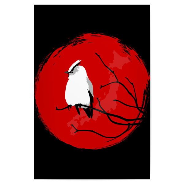 Poster 30x20 cm "Sparrow on the tree" artboxONE - Tiere,Abstrakt - Sun,Sparrow,Tree,Vogel,Ast,Bird,Animal,Tier,Comic,Abstract,Abstrakt