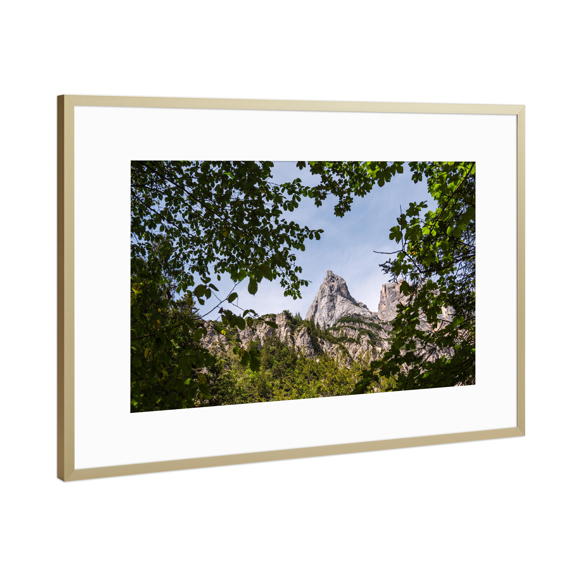 Poster mit Rahmen Gold "Mühlsturzhörner in Bayern" artboxONE - Natur,Reise