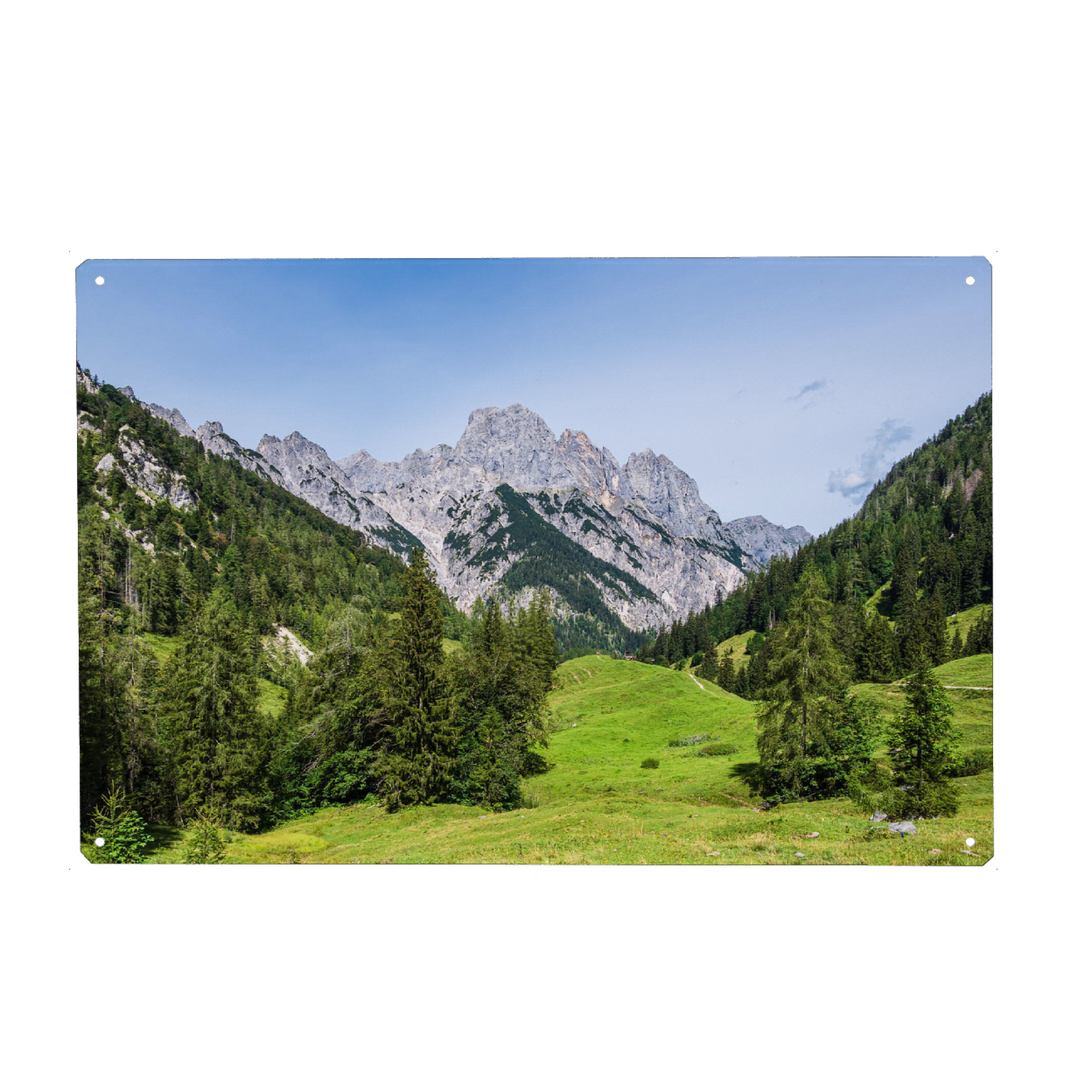Metall Poster "Blick auf die Bindalm" artboxONE - Natur,Reise