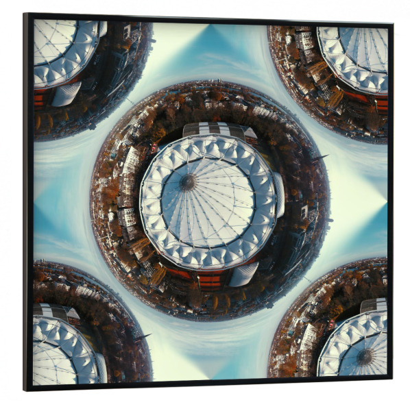 Poster mit schwarzem Rahmen 30x30 cm "Tennisstadion Hamburg - Mosaik" artboxONE - Städte,Städte / Hamburg,Reise,Architektur,Reise / Länder