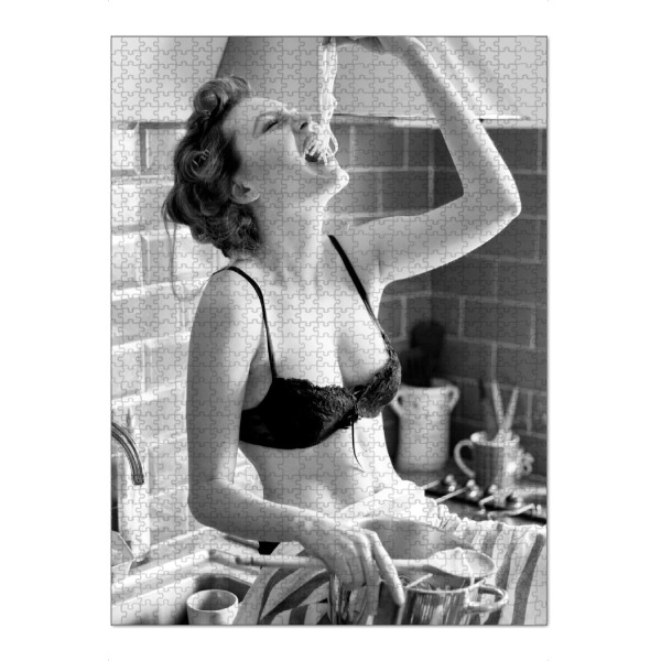 Puzzle Ravensburger "Spaghetti Lover" artboxONE - Essen & Trinken,Menschen,Schwarzweiß