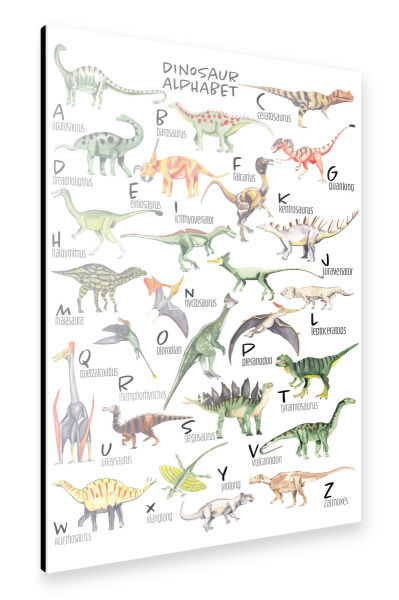 Alu-Dibond "Dino Alphabet" 30x20 cm artboxONE