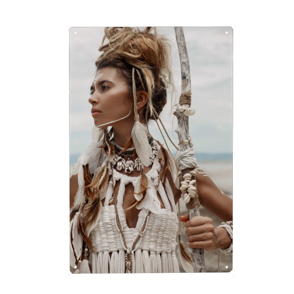Metall Poster "Warrior Princess Portrait" artboxONE - Natur,Reise,Menschen,Reise / Länder